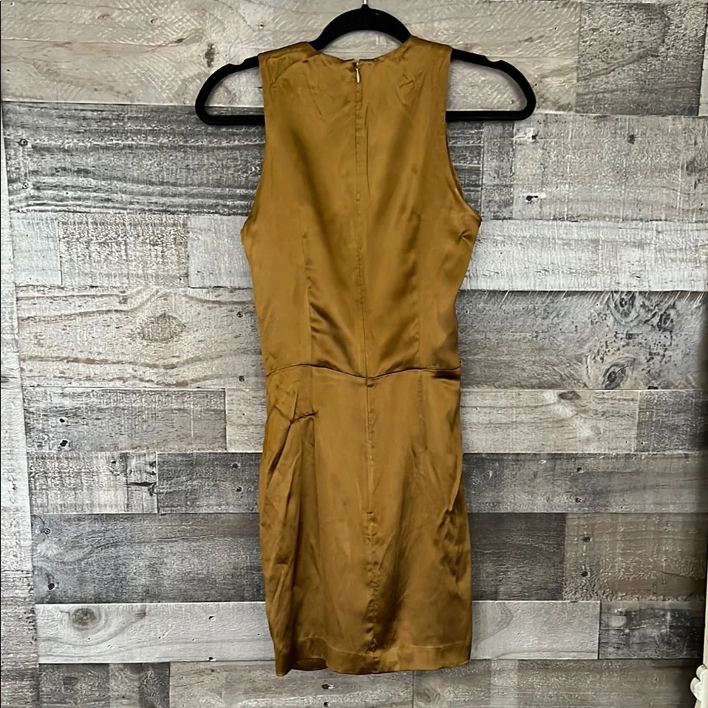 French Connection Green Ruched Tie Front Mini‎ Dress - Picture 3 of 3